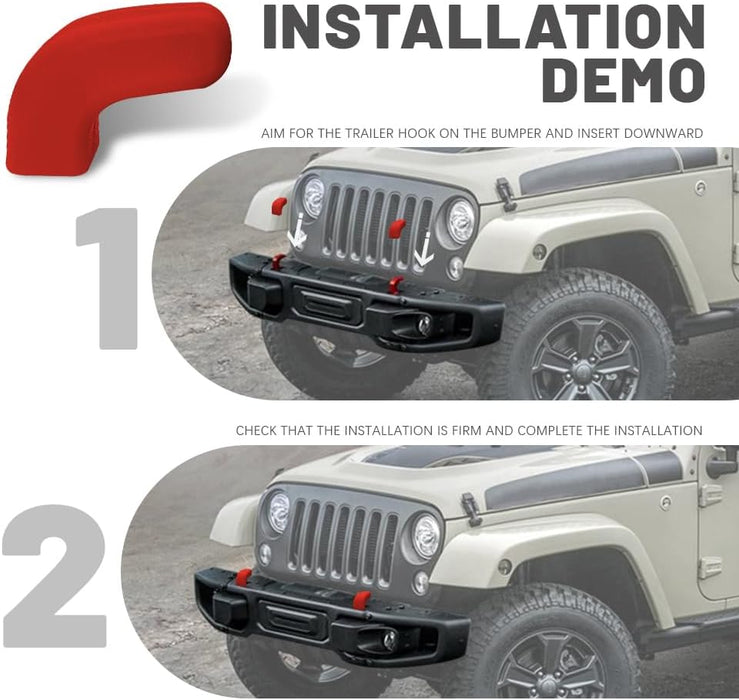 2PCS Bumper Tow Hook Covers