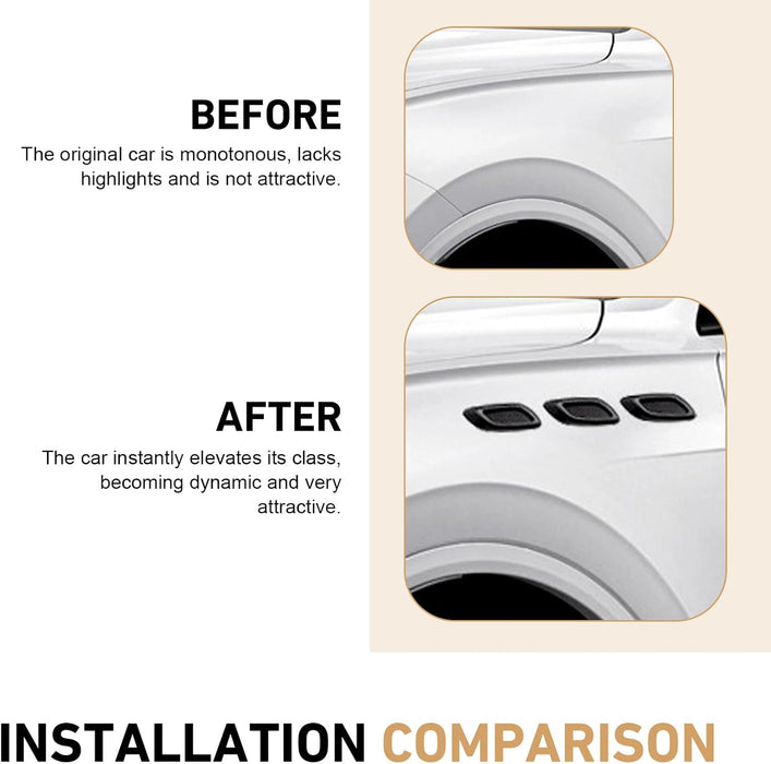 6 PCS Car Hood Side Door Vent Covers