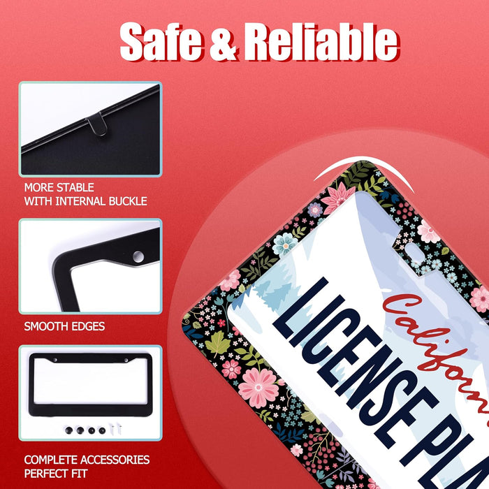 Floral License Plate Frame Beautiful Flower