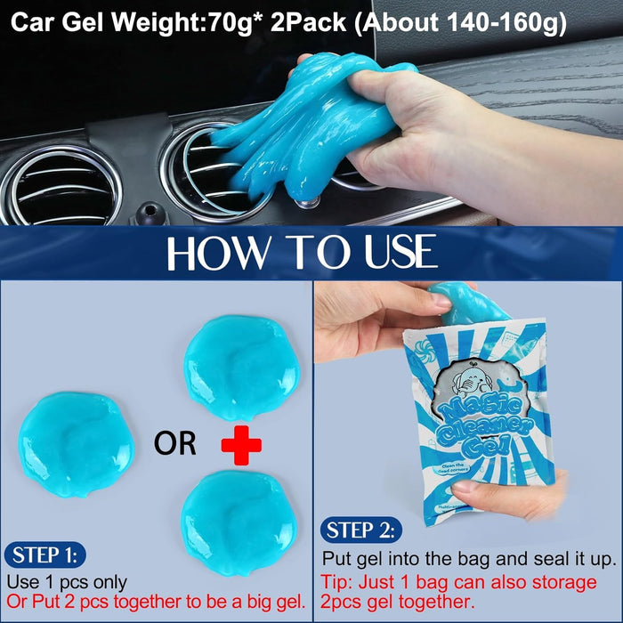 Car Interior Duster Detail Brush Cleaning Gel Kit
