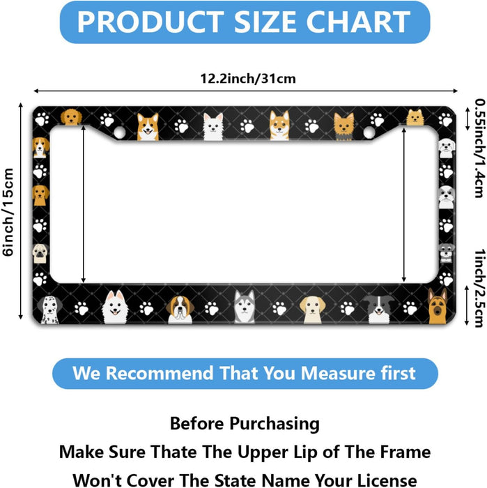 Cute Dog License Plate Frame Pet