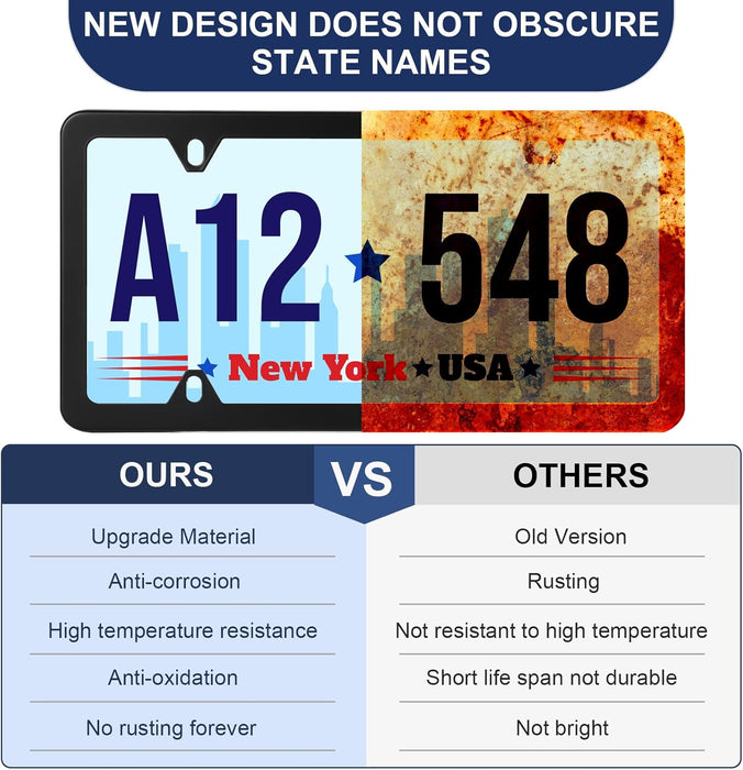 2 Pack Black License Plate Frames