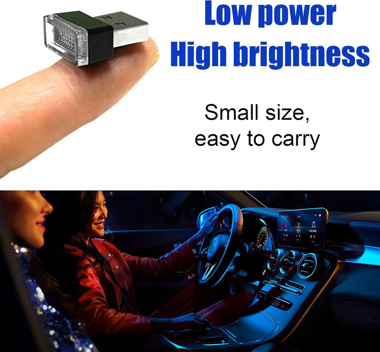 2 PCS USB LED Car Interior Atmosphere Lamp