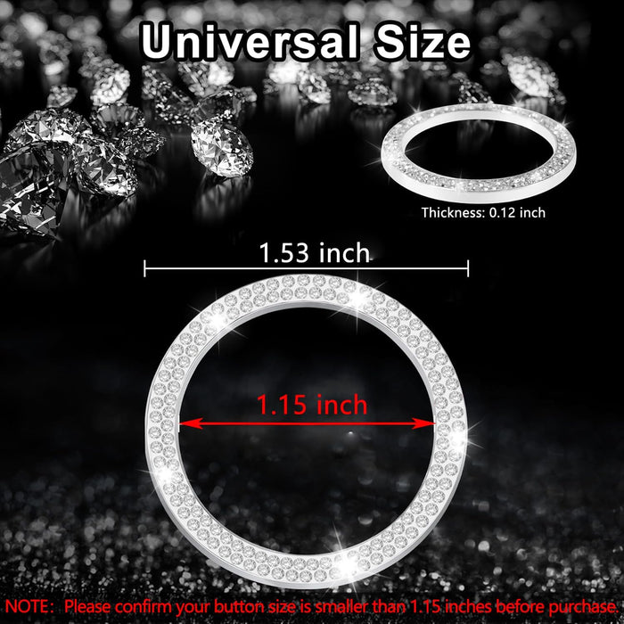 2 PCS Crystal Double Rhinestone Car Engine Start 