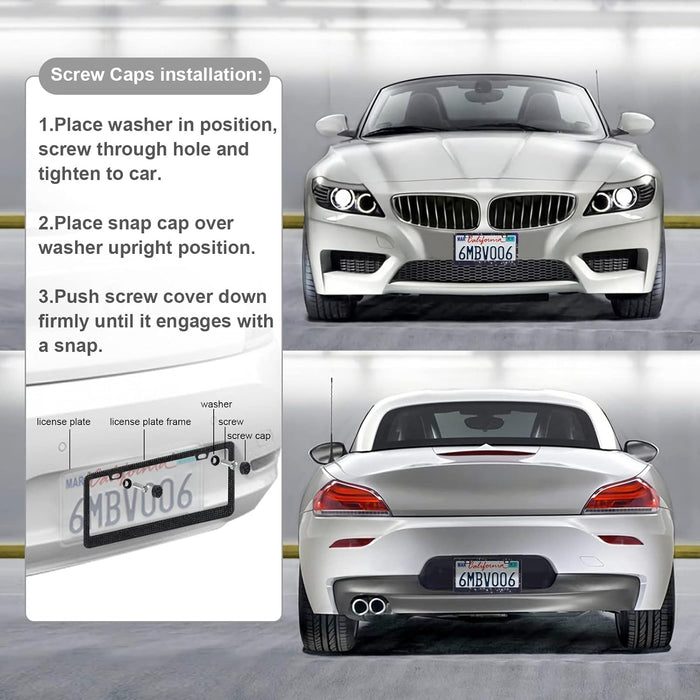 2 Pack Bling License Plate Frames for Women