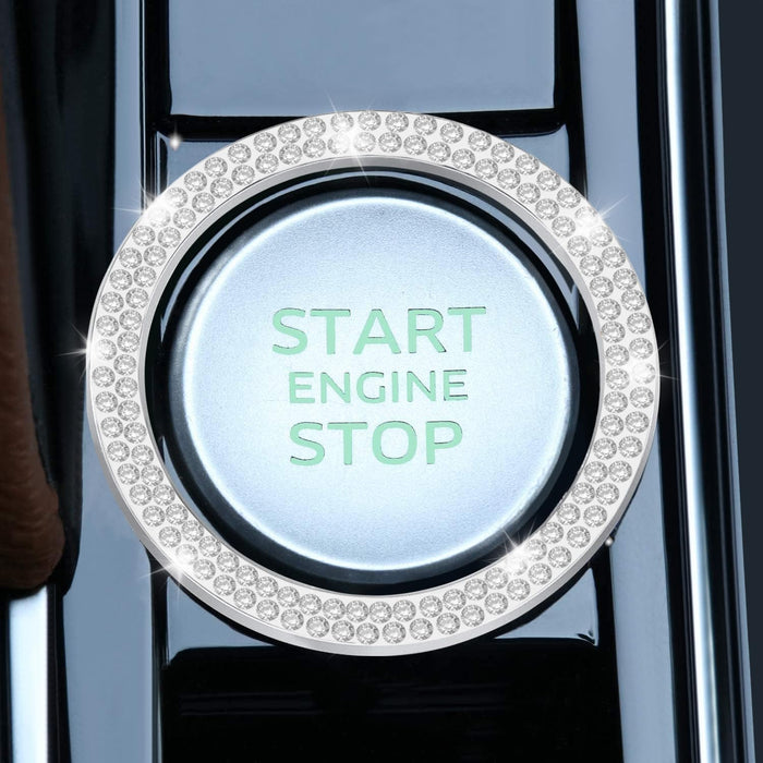 2 PCS Crystal Double Rhinestone Car Engine Start 