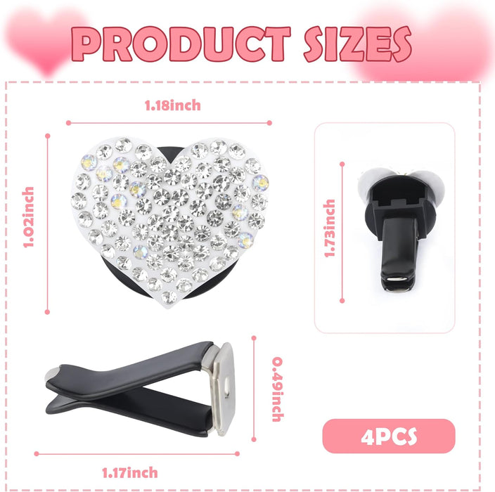 4PCS Heart-Shaped Car Vent Clips 