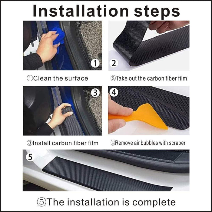 4Pcs Car Door Sill Protector Reflective 4D